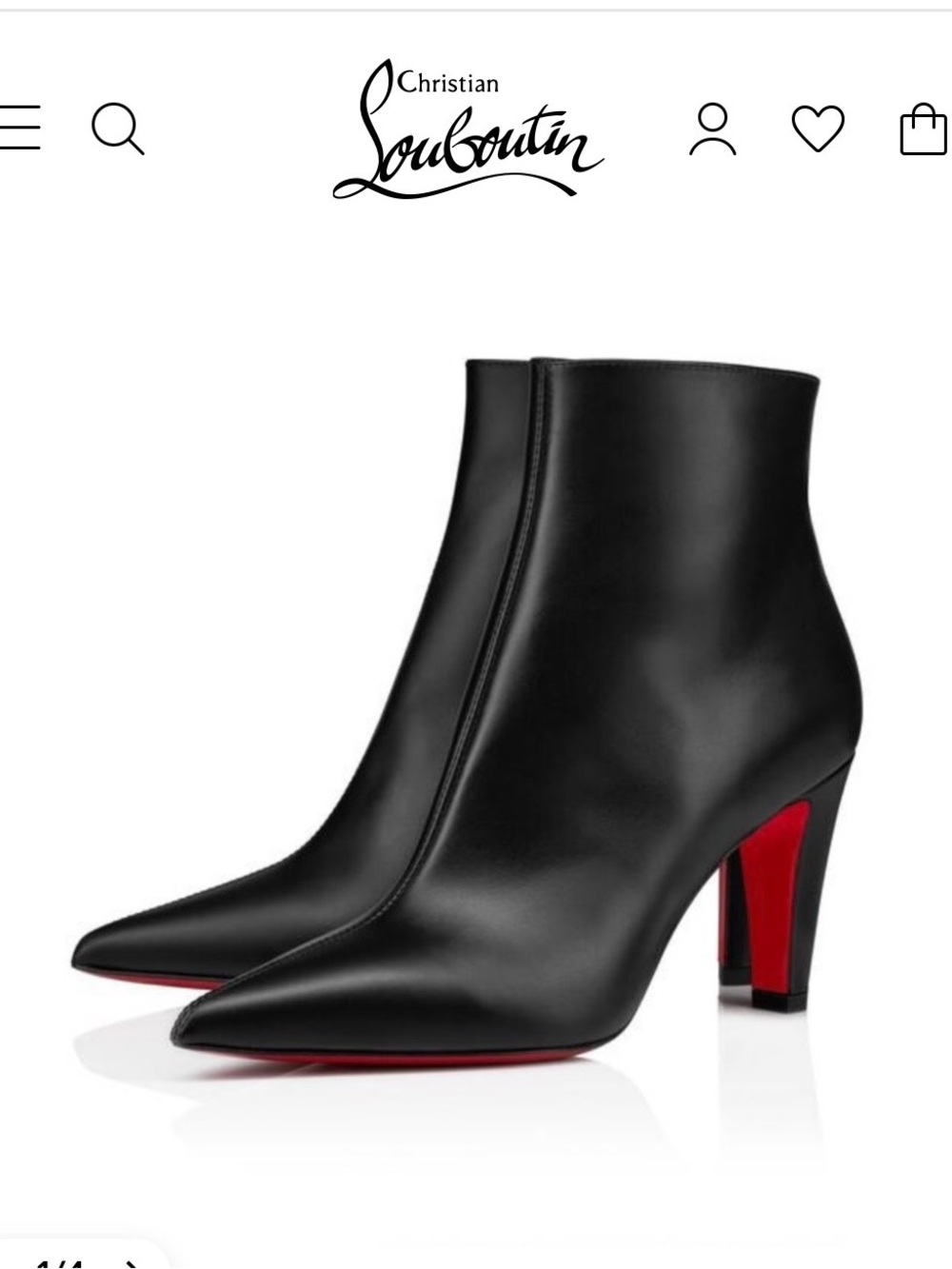CHRISTIAN LOUBOUTIN VIBELLA BOOTY BLACK CALF LEATHER ANKLE BOOTS ZIPPER 39.5 NEW